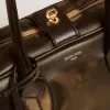 Vita-tas in zwart distressed leer met gouden details
