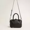 Vita-tas van glad zwart leer met gouden details