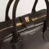 Vita-tas van glad zwart leer met gouden details