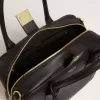 Vita-tas van glad zwart leer met gouden details