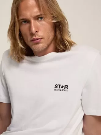 White Star Collection T-shirt met contrasterend zwart logo en ster
