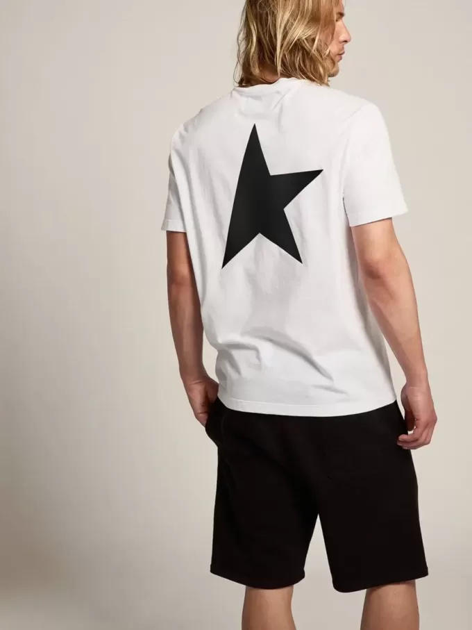 White Star Collection T-shirt met contrasterend zwart logo en ster