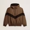 Windjack in beige en zwart pied-de-poule