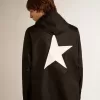 Windjack voor heren met contrasterend wit logo en ster