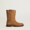 Wish Junior-laarzen van camelkleurig suède met sterrenborduursel