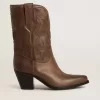 Wish Star-laarzen van duifgrijs leer met ton sur ton inlegdetails