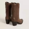 Wish Star-laarzen van duifgrijs leer met ton sur ton inlegdetails