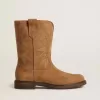 Wish Teen-laarzen van camelkleurig suède met sterrenborduursel