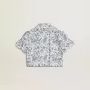 Wit cropped shirt voor meisjes met blauwe print