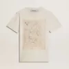 Wit dames-T-shirt met bloemenprint