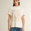 Wit dames-T-shirt met bloemenprint
