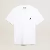 Wit dames-T-shirt met donkerblauwe ster op de voorkant
