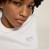 Wit dames-T-shirt met zilveren glitterlogo en ster