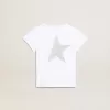 Wit en zilver T-shirt met logo en grote ster in zilveren glitter