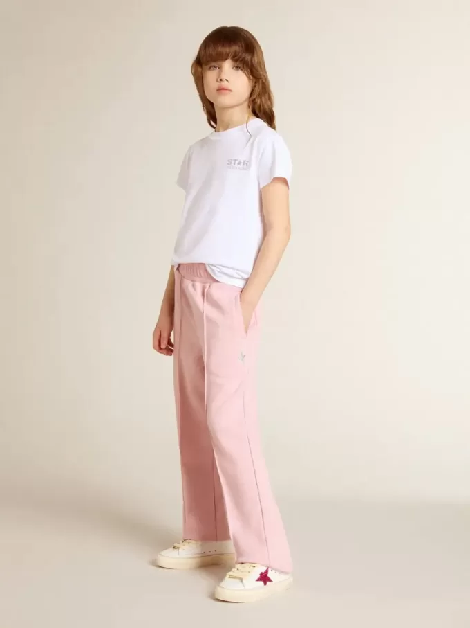 Wit en zilver T-shirt met logo en grote ster in zilveren glitter