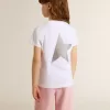 Wit en zilver T-shirt met logo en grote ster in zilveren glitter