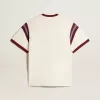 Wit heren-T-shirt met bordeauxrode letters op de voorkant