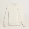 Wit katoenen herensweatshirt met print op de achterkant