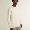 Wit katoenen herensweatshirt met print op de achterkant