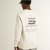Wit katoenen herensweatshirt met print op de achterkant