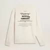 Wit katoenen herensweatshirt met print op de achterkant