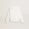 Wit katoenen shirt met broderie anglaise voor meisjes