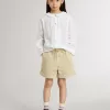 Wit katoenen shirt met broderie anglaise voor meisjes