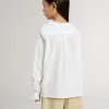 Wit katoenen shirt met broderie anglaise voor meisjes