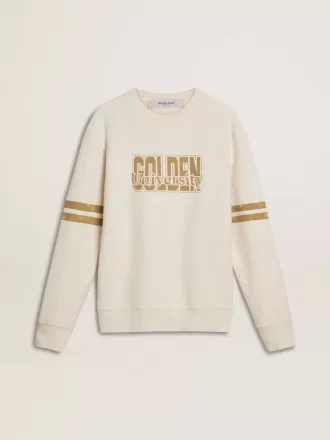 Wit katoenen sweatshirt voor heren met print op de voorkant