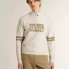 Wit katoenen sweatshirt voor heren met print op de voorkant