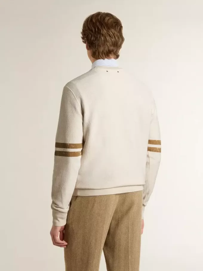 Wit katoenen sweatshirt voor heren met print op de voorkant