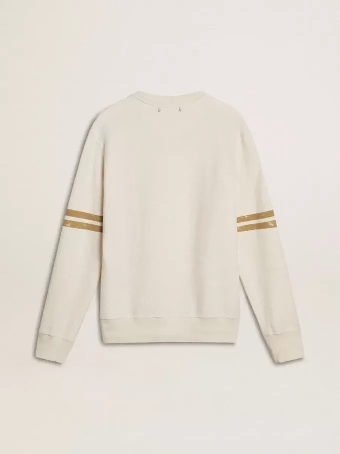 Wit katoenen sweatshirt voor heren met print op de voorkant