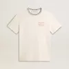 Wit katoenen T-shirt voor dames met handborduursels
