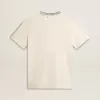 Wit katoenen T-shirt voor dames met handborduursels