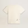 Wit katoenen T-shirt voor dames met print en borduursel