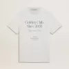 Wit katoenen T-shirt voor heren met groene print