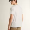 Wit katoenen T-shirt voor heren met groene print