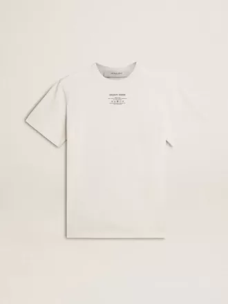 Wit katoenen T-shirt voor heren met zwarte letters