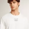 Wit katoenen T-shirt voor heren met zwarte letters