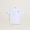 Wit katoenen T-shirt voor kinderen met zilveren print