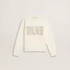 Wit sweatshirt voor meisjes met veelkleurige gouden letters op de voorkant.