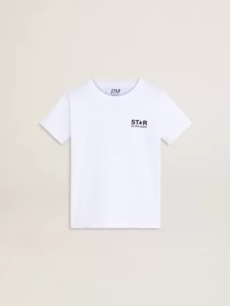 Wit T-shirt met contrasterend zwart logo en ster