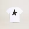 Wit T-shirt met contrasterend zwart logo en ster