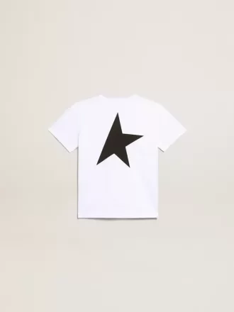Wit T-shirt met contrasterend zwart logo en ster