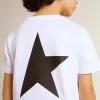 Wit T-shirt met contrasterend zwart logo en ster