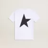 Wit T-shirt met contrasterend zwart logo en ster