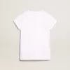 Wit T-shirt met gouden letters in kristallen in het midden