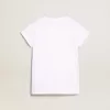 Wit T-shirt met gouden letters in kristallen in het midden