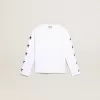 Wit T-shirt met lange mouwen en contrasterende zwarte sterren
