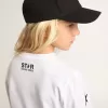 Wit T-shirt met lange mouwen en contrasterende zwarte sterren